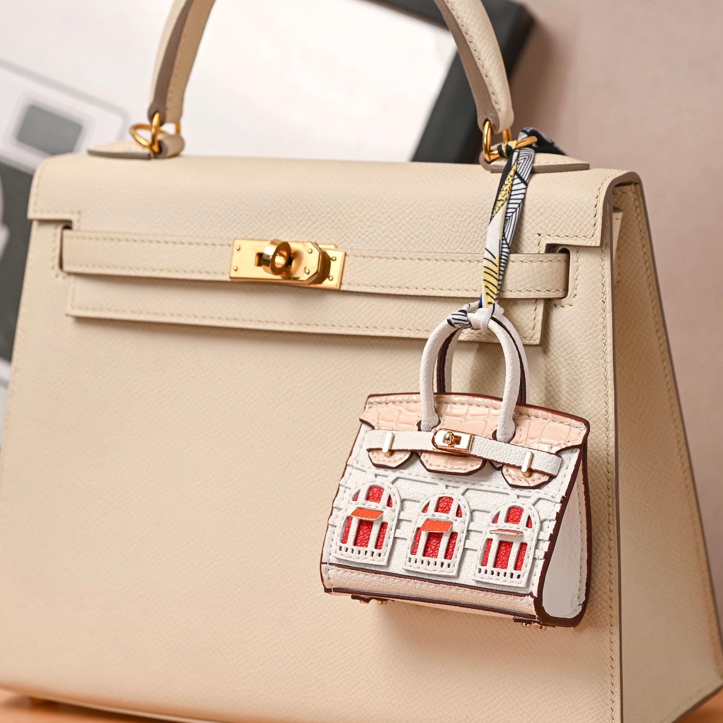 Bag Charm Mini Birkin Rose