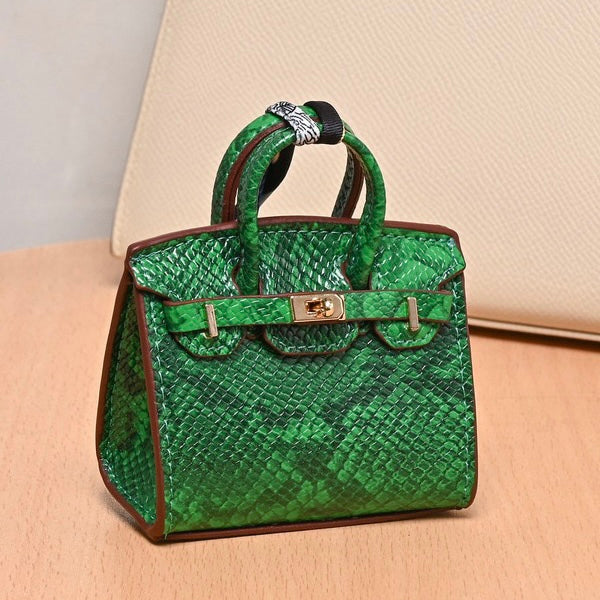 Croco Bag Charm Mini Birkin Green