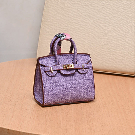 Denim Bag Charm Mini Birkin Violet