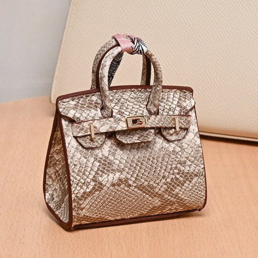 Croco Bag Charm Mini Birkin Beige