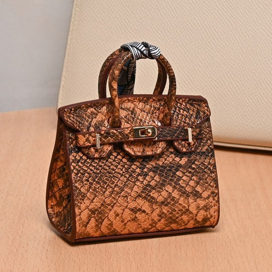 Croco Bag Charm Mini Birkin Brown