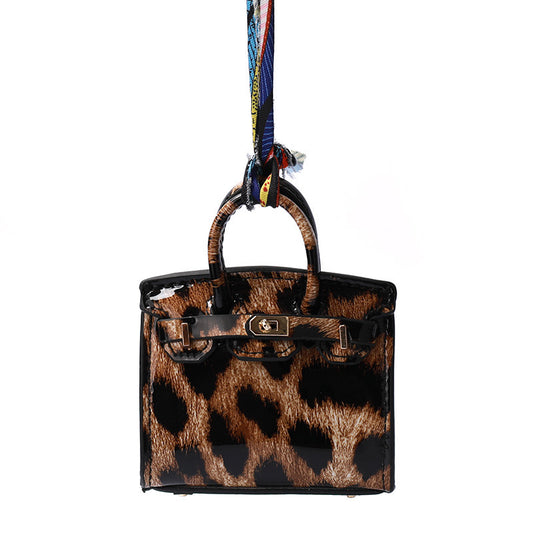 Delicate Bag Charm Mini Birkin Leopard Brown