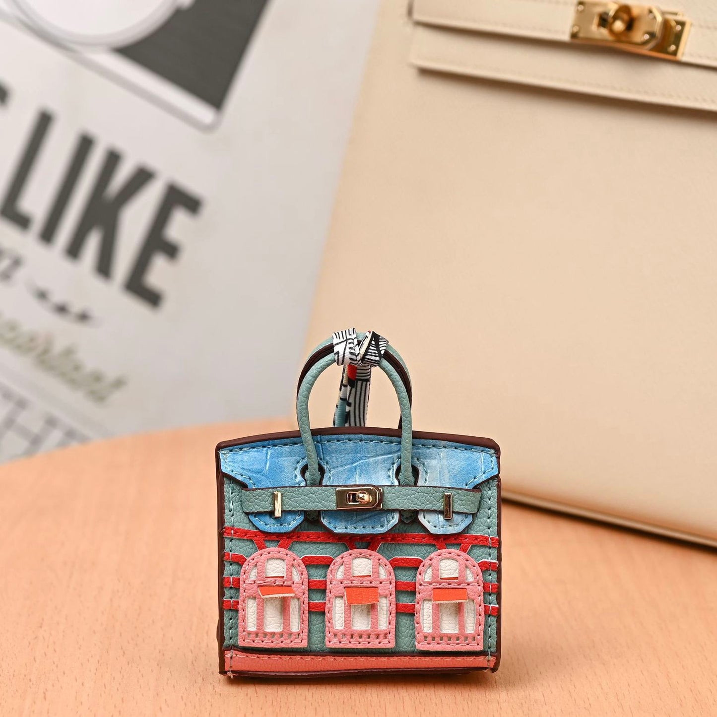 Bag Charm Mini Birkin Aqua