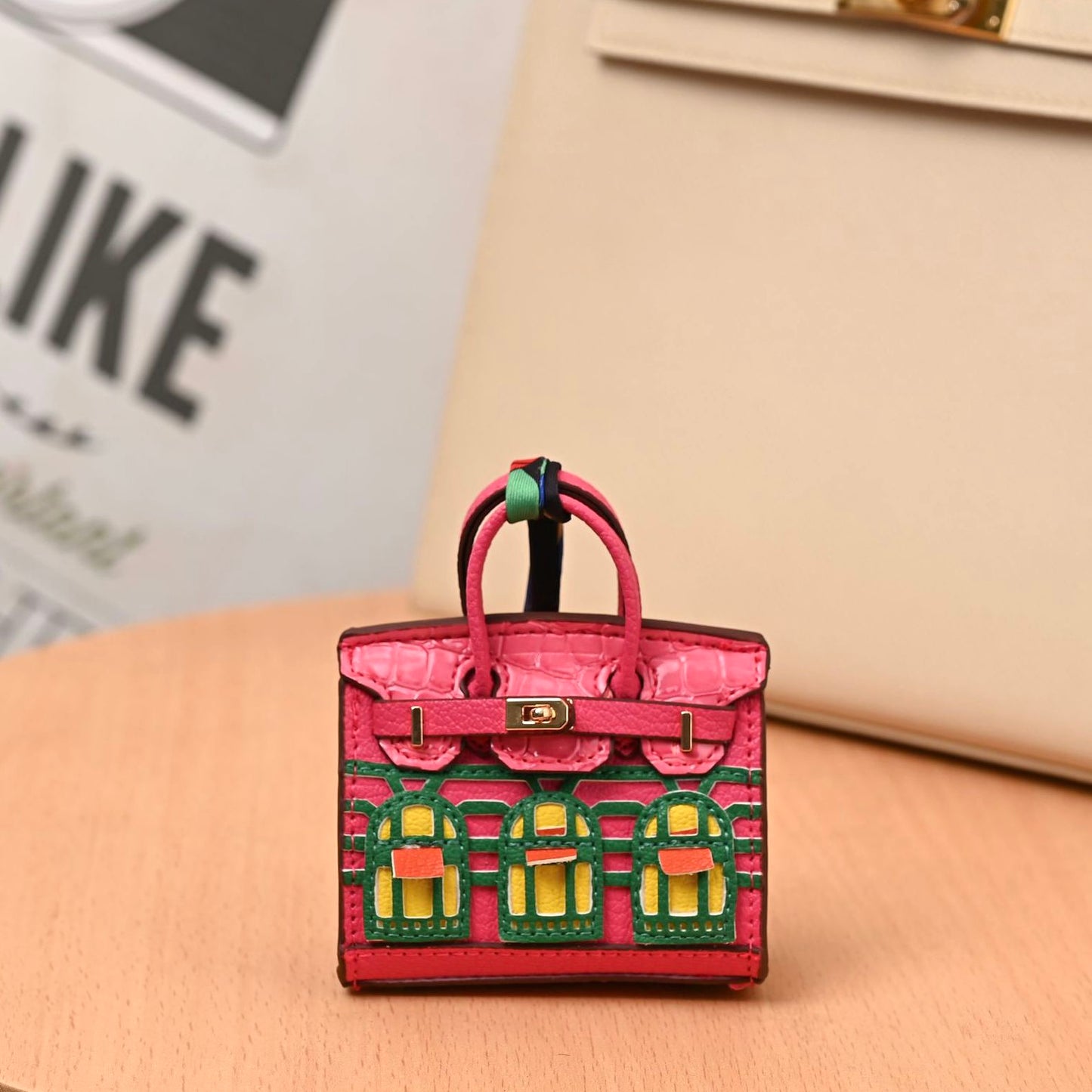 Bag Charm Mini Birkin Rose