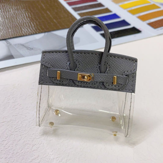 Clear Bag Charm Mini Birkin Grey