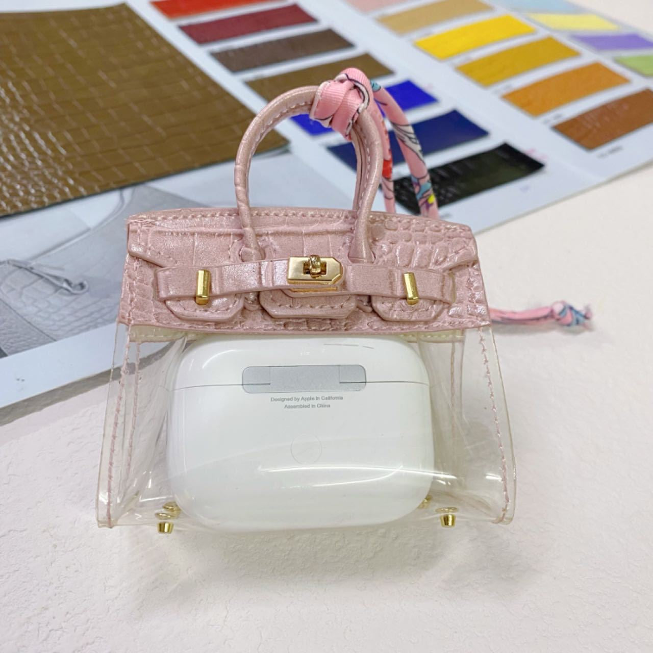 Clear Bag Charm Mini Birkin Pink