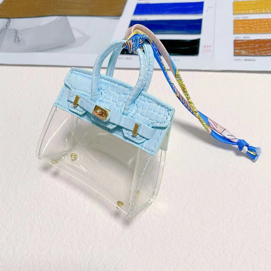 Clear Bag Charm Mini Birkin Sky Blue