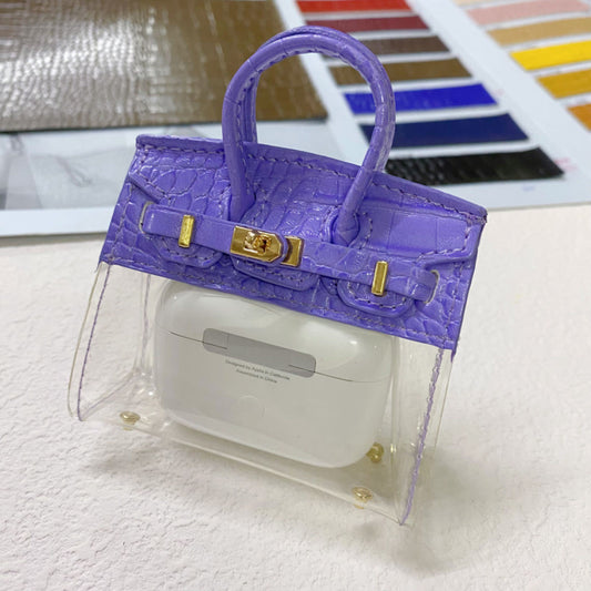 Clear Bag Charm Mini Birkin Violet