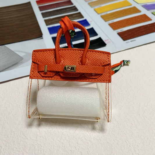 Clear Bag Charm Mini Birkin Orange