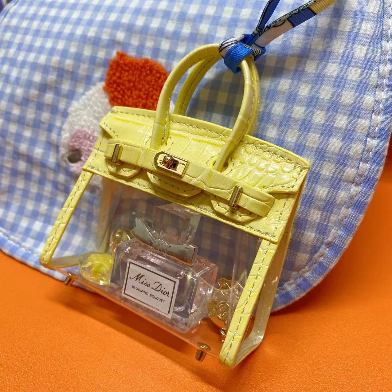 Clear Bag Charm Mini Birkin Yellow